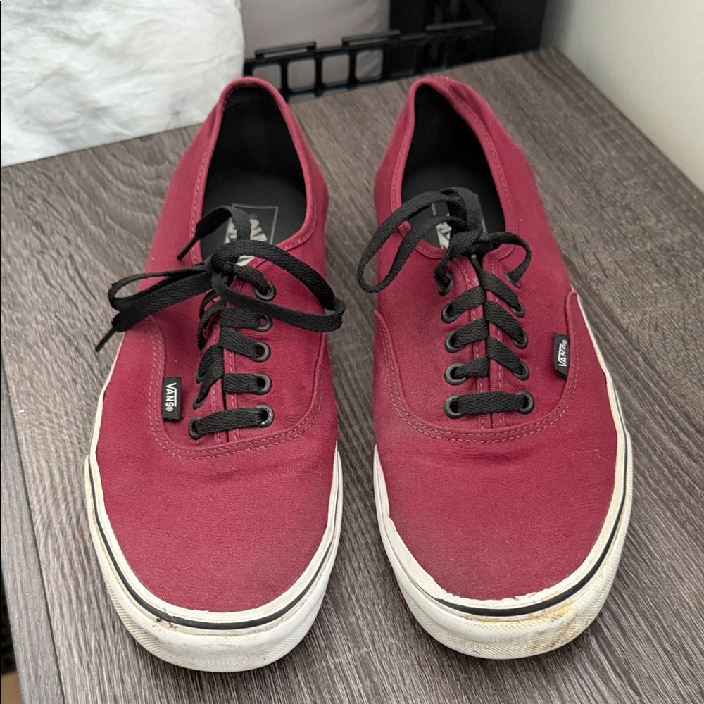 Vans Maroon Canvas Shoes with Black Laces